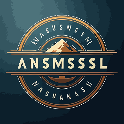 simple vector logo, clean, minimalistic, with letters "Amundsen"