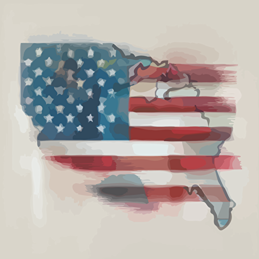 american flag that looks like map of florida, flat vector image