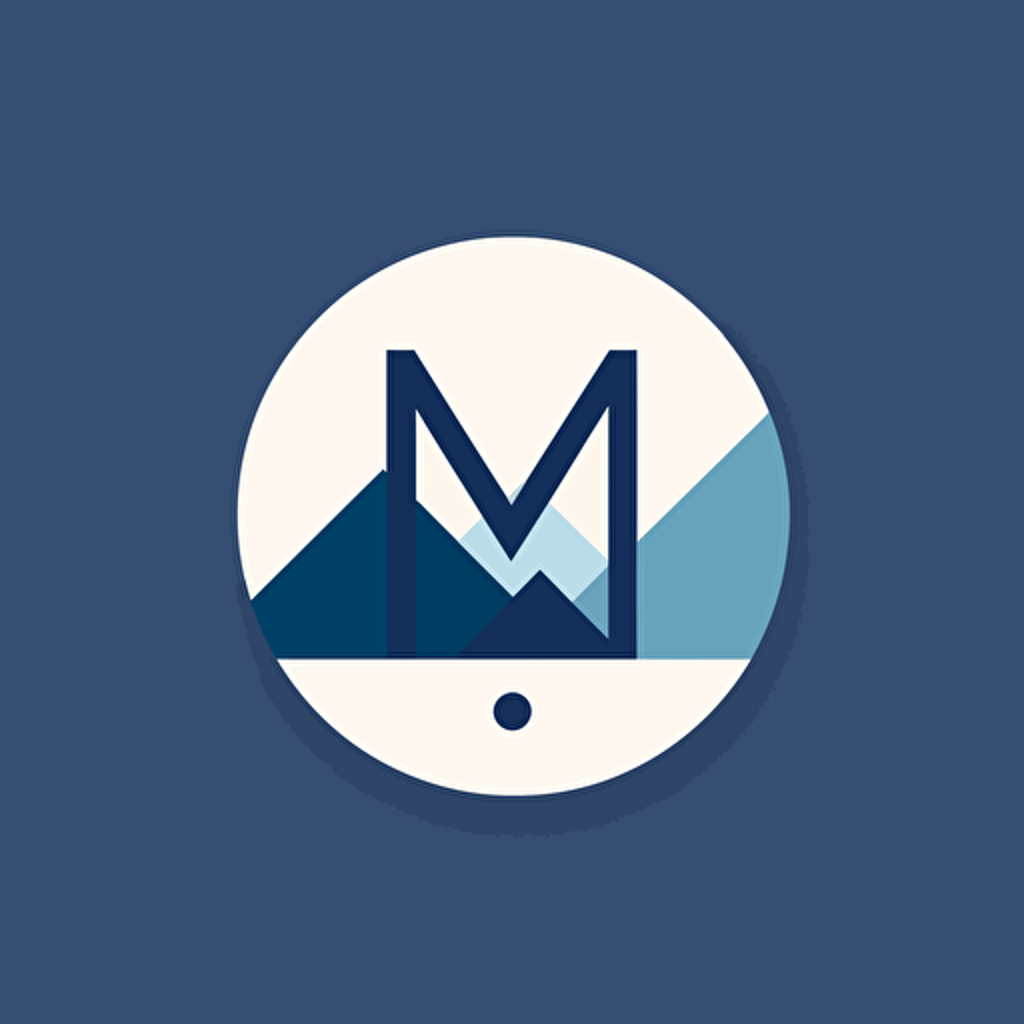 Craft a company logo centered on the letter "M" that highlights simplicity and an effortless visual appeal. Medium: Flat vector design. Style: Minimalist and monoline, drawing inspiration from the linear design approach of renowned brands like Airbnb and Dropbox. Colors: Utilize a blue color palette, featuring shades like ultramarine, cornflower blue, and periwinkle, to convey a sense of calm and dependability. Composition: Arrange a single, continuous line "M" centrally, creating a fluid and harmonious logo that is both unique and easily identifiable.