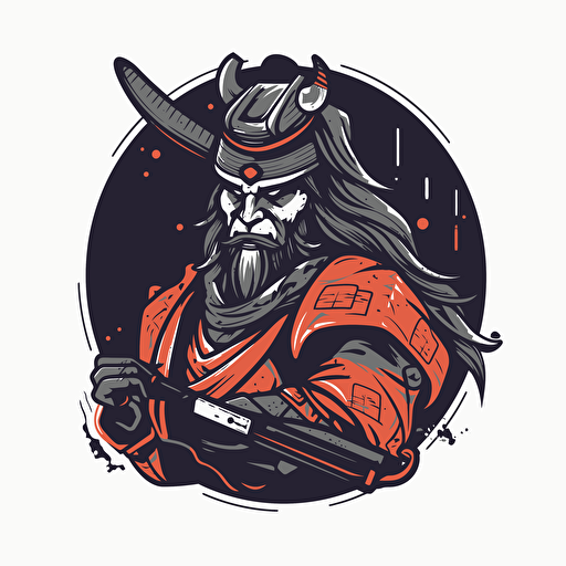a vector logo image of a samurai for streaming