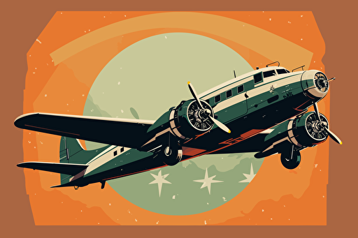 lockheed 10 electra vector art, minimalistic, retro poster, propaganda poster style,