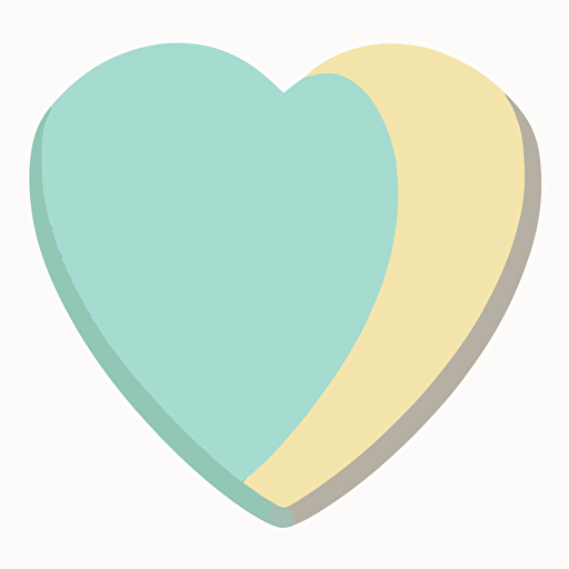 a simple vector image of a heart, minimalist, 5 pastelle colors, friendly, kind