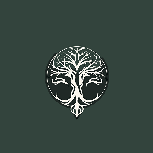 Iggdrasil in high-detail stylized vector logo streamlined design, majestic, minimalist