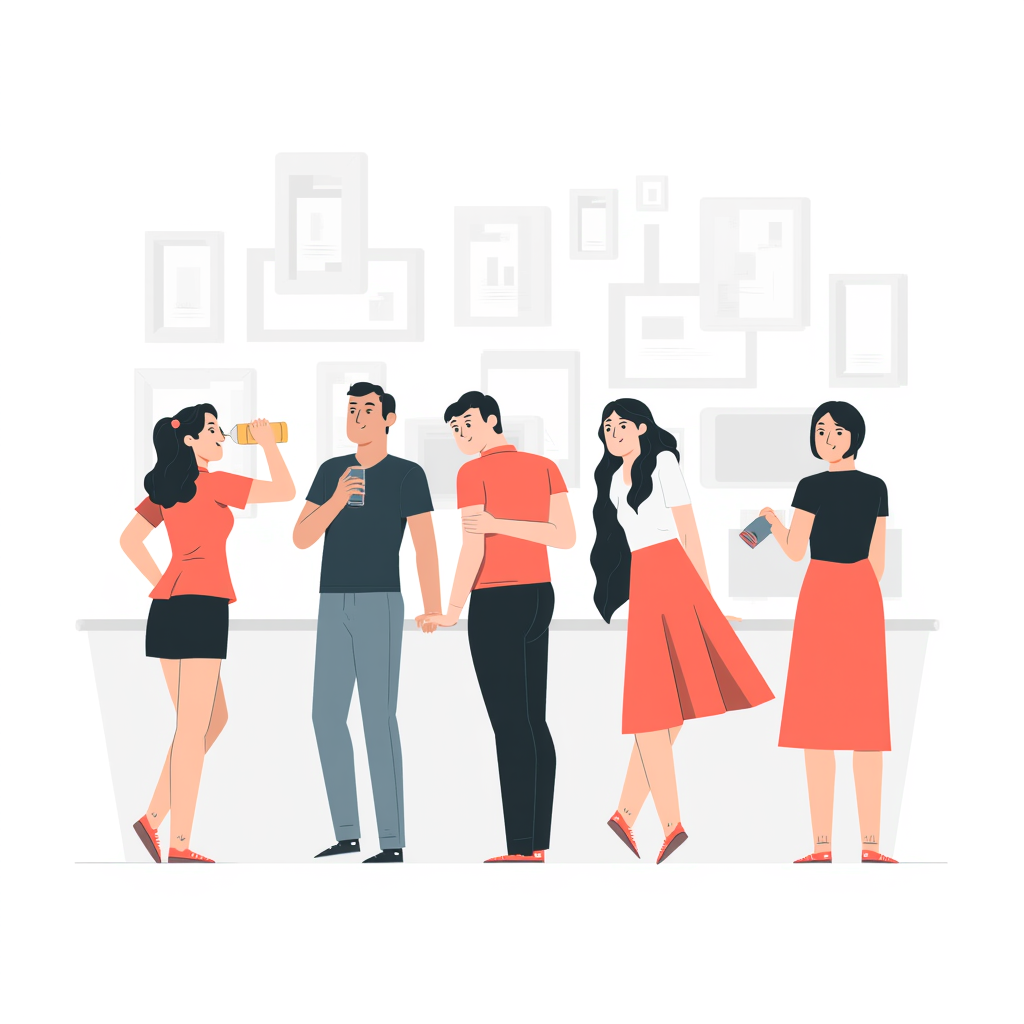 a group of people drinking 