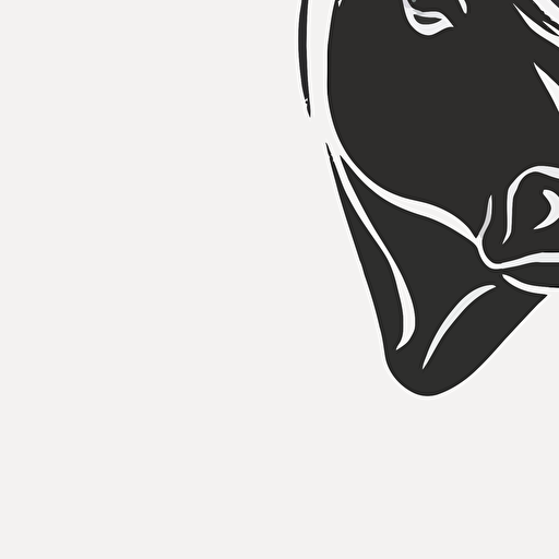 bull vector style, black and white simple