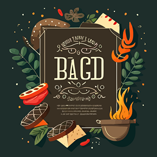 bbq party invitation card without text, vector