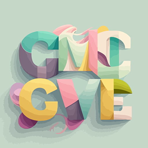 letters gmg, logo,vector, clean and modern, pastel colors