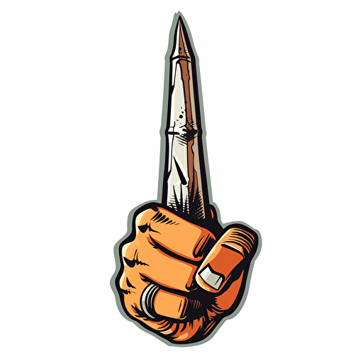 vector art sticker of long sharp finger, no background