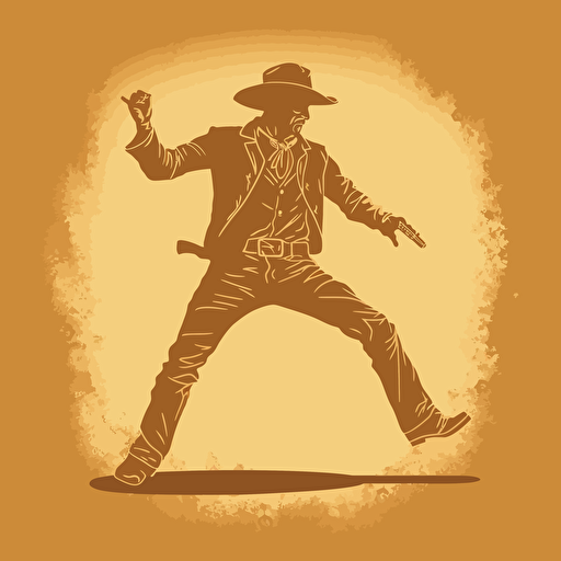 Cowboy dancing, vector