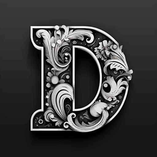 create a nice shape from letter D and N. Black and white, vector
