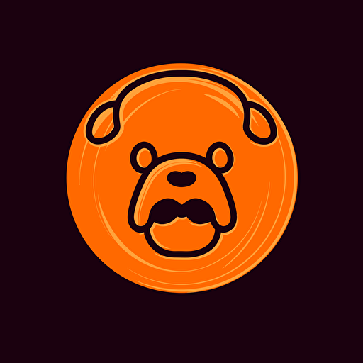orange atomic gummy ,logo vector ,style 1980's colors,