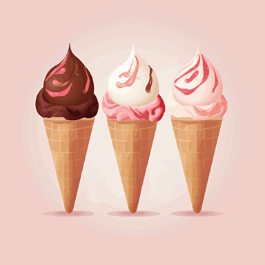 LVMH, the luxury designer brand conglomorate, launched a luxury, premium ice cream brand, specifically neopolitan ice cream and the brown, pink, and cream color scheme, artisan style, corporate logo, minimalist, flat vector, simple background