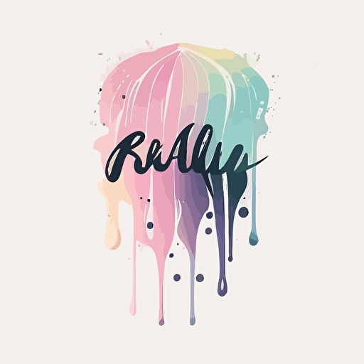 hair salon logo with dripping, vector, pastels colors logo name HairInk