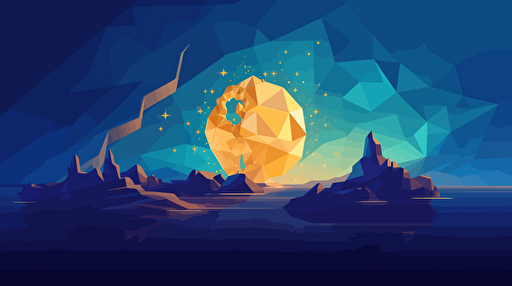European Union Crypto, low poly, vector, video game, epic journey
