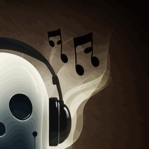 ghost with headphones vector icon