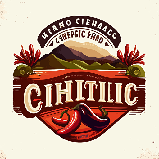 chile brand logo, vector, 2d, lettering, mexican, supermarket sign
