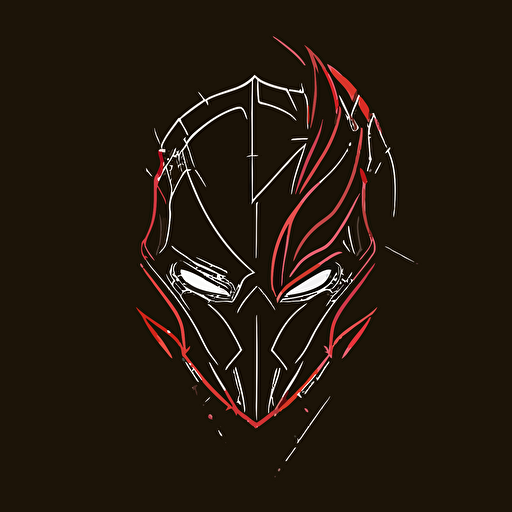 minimal line logo of a gaming broken mask, vector,