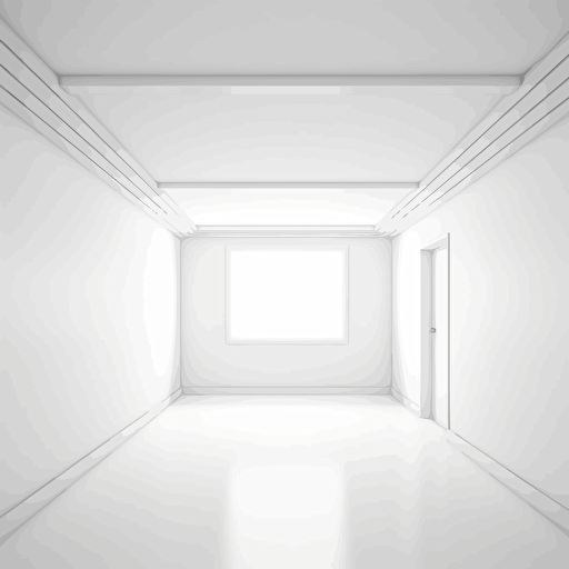white empty room with no windows, white background, blank space and design, minimalistic, vector