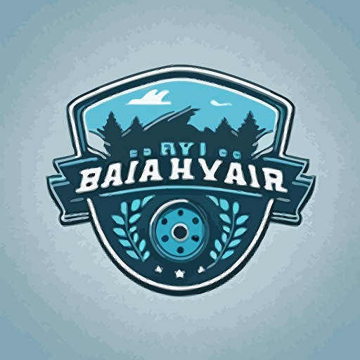 flat design vector logo illustration blue and grey color for a car windshield repair company