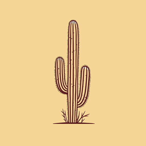 simple saguaro cactus. Line drawing. Vector. Minimal