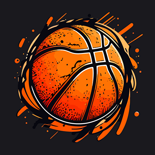 simple vector art of basketball, logo