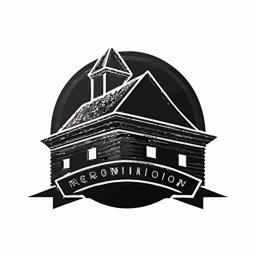 modern iconic logo of roofing black vector, on whit backgroynd