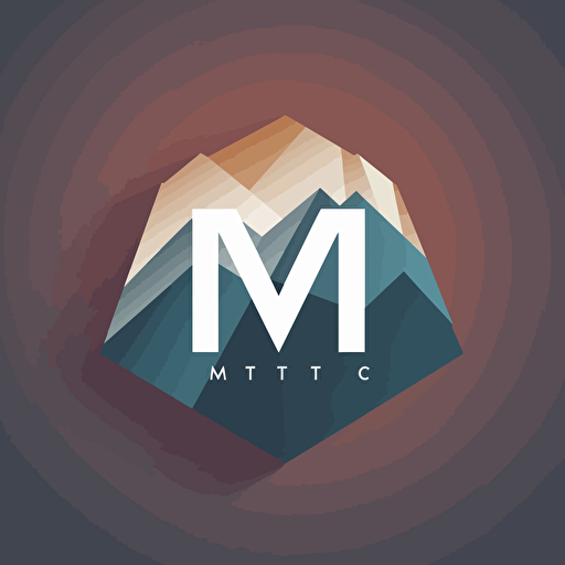 simple vector polygons spelling out the letters "MT", single color, logo