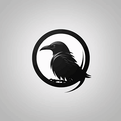 logo vector minimalistic raven beak open circle