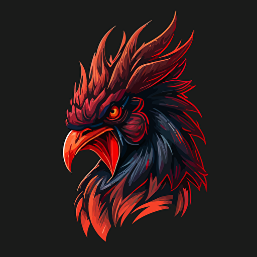 rooster logo, angry rooster, vector