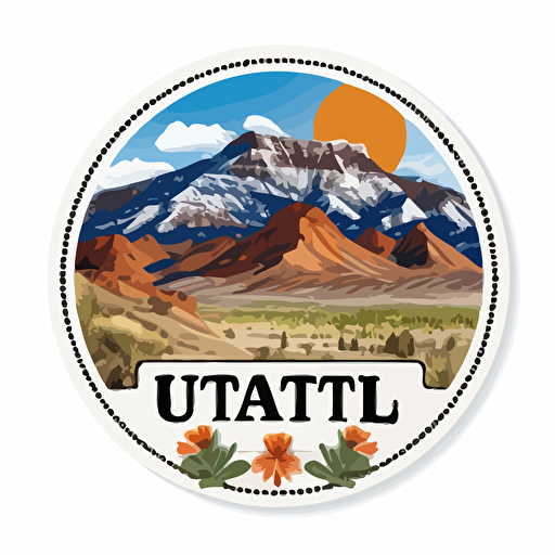 state of utah sticker, vector, white background