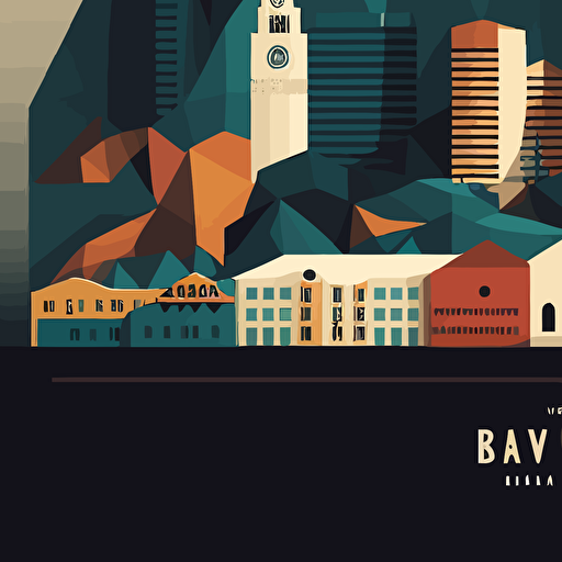 a vector illustration of reykjavik skyline