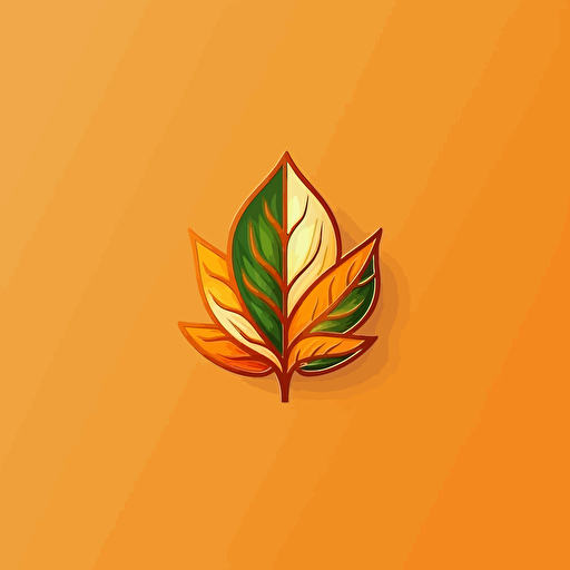 orange leaf logo, vector design