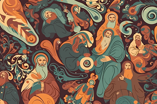 oecumenical biblical elegant vector patern. colorful.