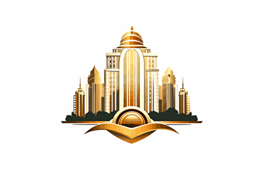 corporate logo for real estate company luxury golden vector white background