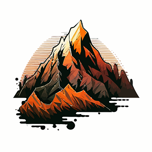 vector digital net mountain art, simple,, logo