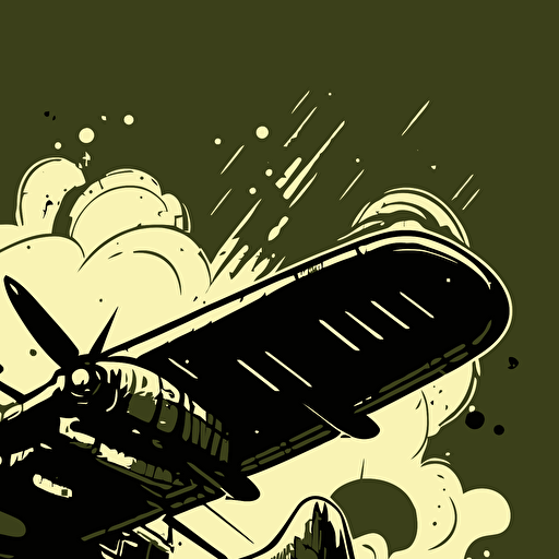 militar airplane doodle vector ilustration