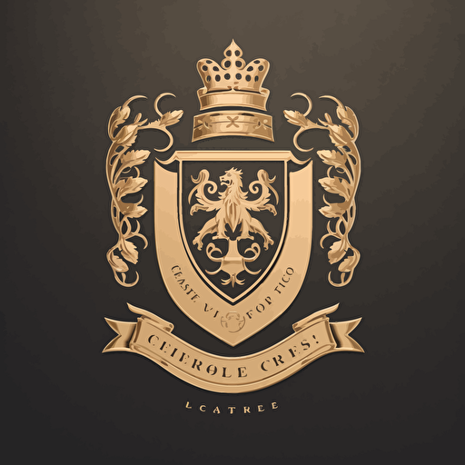 a minimal gold foil illustrative vector coat of arms for an appliance company