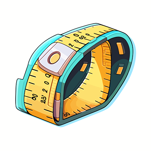 tape measure broken in two places 2d sticker vector art