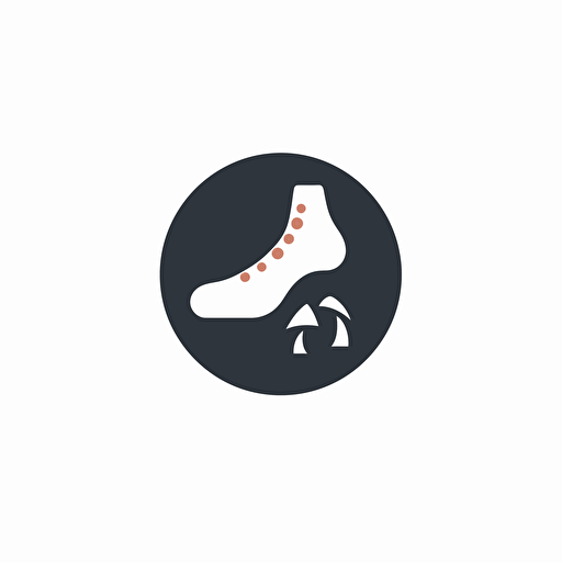a minimalist vector simple logo representing exploration on foot