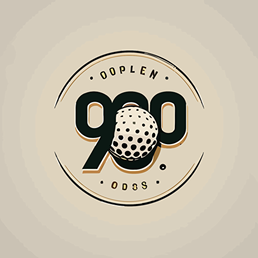 vector logo style golf course golf ball number 9 minimalist