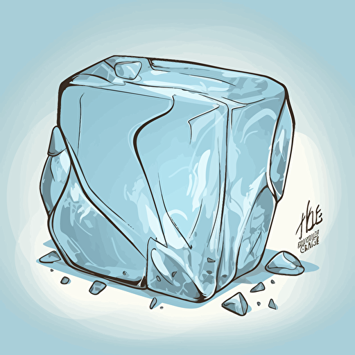 illustration of a ice block with a crack on it, vector clip art
