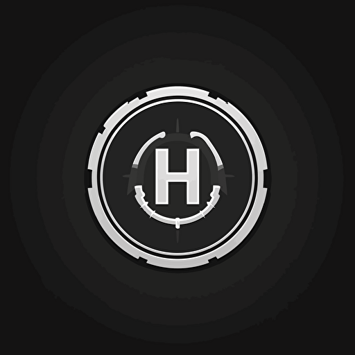 simple clean logo for car repair mechanic company service based on a tyre symbol with letter H in the middle vectorized details