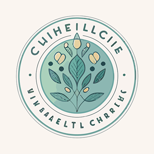 a simple ciurcular logo for a health and wellness committe, simple, vector