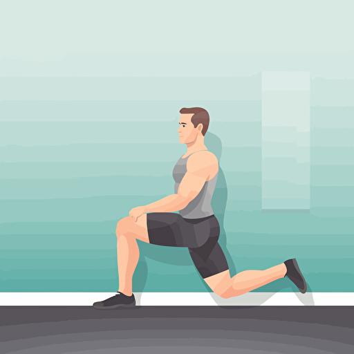 wall sit exercise, vector art, stylized,