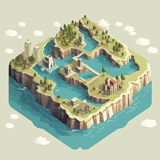 isometric islands, no text, no background, illustration, vector, high details, roman empire style,