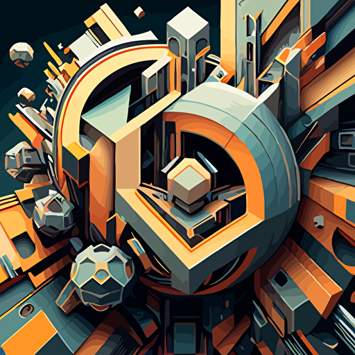 hi-tech geometric complex detailed vector design