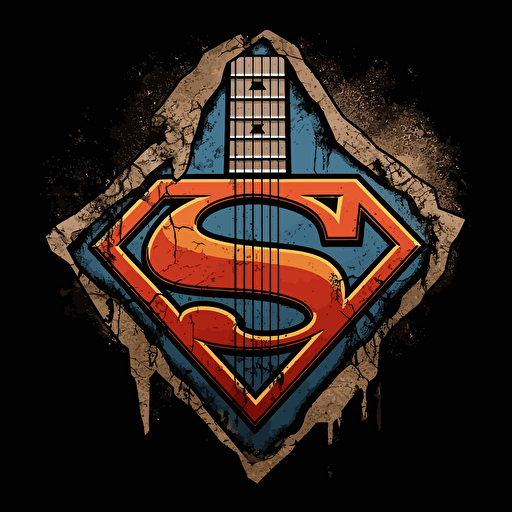 high resolution vector logo of a rock band with the shape of superman's logo.