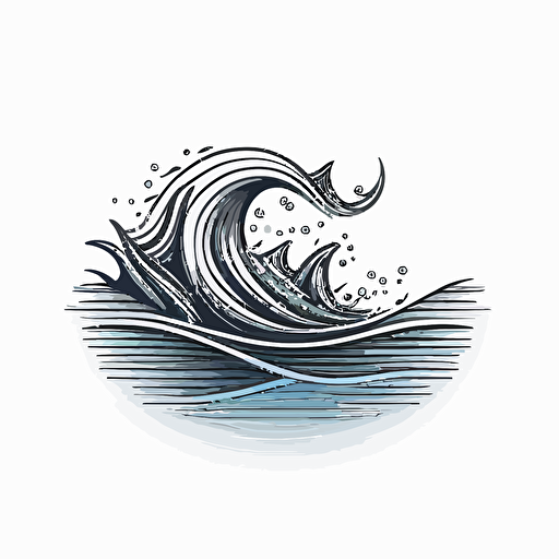 waves and wind logo vector line