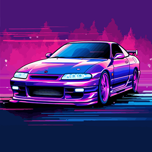 jdm car appeal advertisement, vector, highlight blue purple, high quality