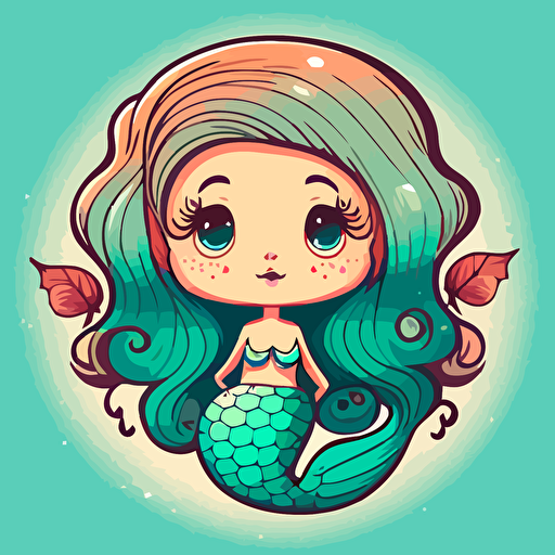 create a cute vector art mermaid
